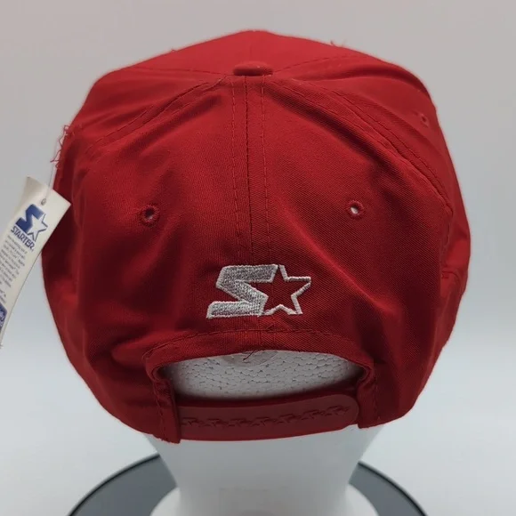 Starter|NWT Vintage NFL San Francisco 49ers Red Sports Cap Snap Back Green Brim - Picture 4 of 12